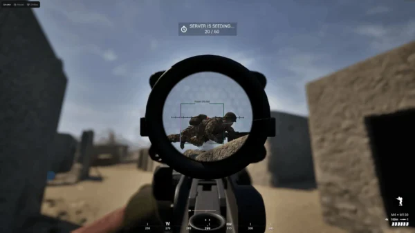 Squad ESP box on two prone enemies with HP and kit through a 4x scope