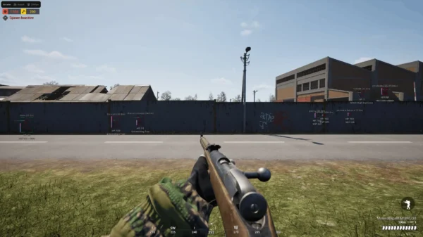 Squad wallhack drawing enemies straight through a solid perimeter wall